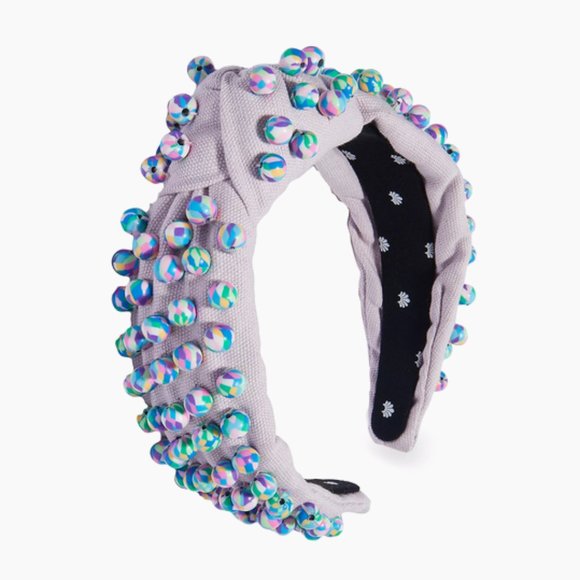 Lele Sadoughi Beaded Woven Top Knot Headband in Candy Carnival Wisteria NWT - Picture 1 of 11